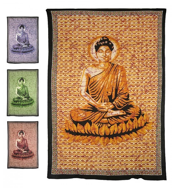 Motivdecke Batik "Buddha"