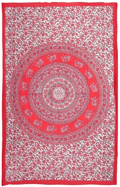 Elefanten Mandala "Red" Tages-Decke