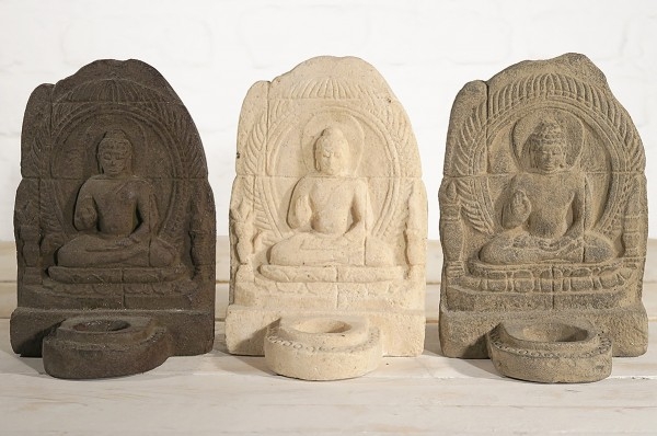 Buddha Candelholder Steinguss