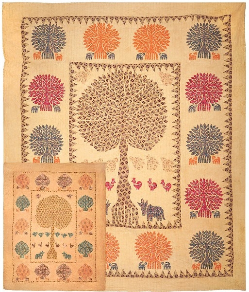 Wandbehang gesteppt "Baum" Tages-Decke